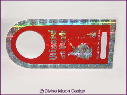 Door Hanger - HOLOGRAPHIC - WIZARD AT WORK ... Door Hanger - HOLOGRAPHIC - WIZARD AT WORK ...