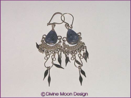 Peruvian Alpaca Silver Crystal EARRINGS TR2) - Sodalite Peruvian Alpaca Silver Crystal EARRINGS TR2) - Sodalite