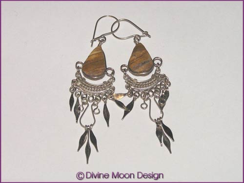 Peruvian Alpaca Silver Crystal EARRINGS TR4) - Jasper Peruvian Alpaca Silver Crystal EARRINGS TR4) - Jasper