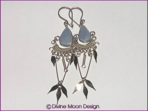 Peruvian Alpaca Silver Crystal EARRINGS LM5) - Celestite Peruvian Alpaca Silver Crystal EARRINGS LM5) - Celestite