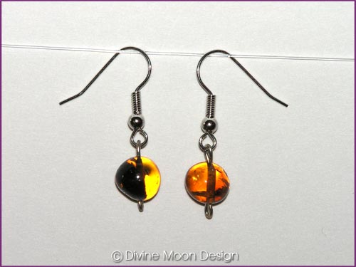 EARRINGS - AMBER (Cognac, Small #5) EARRINGS - AMBER (Cognac, Small #5)