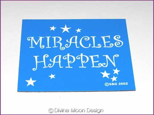 FRIDGE MAGNET Oz Made 6B) BLUE - Miracles Happen FRIDGE MAGNET Oz Made 6B) BLUE - Miracles Happen