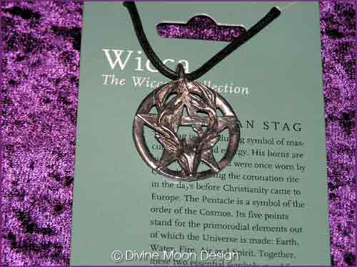WICCA Jewellery Pendant L) The Wiccan Stag WICCA Jewellery Pendant L) The Wiccan Stag