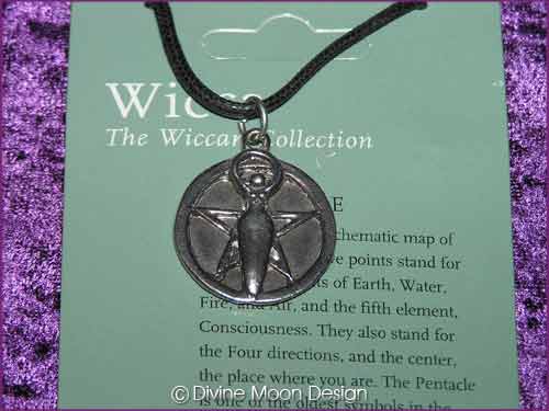 WICCA Jewellery Pendant R) Pentacle with Goddess WICCA Jewellery Pendant R) Pentacle with Goddess